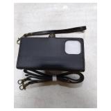 Strapurs Wallet Case Compatible with iPhone 14 Pro Max RFID Blocking 10-Card Holder Soft PU Leather Magnetic Snap Shoulder Strap Zipper Pocket Phone Case Fit for iPhone 14 Pro Max - Black