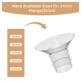 Flange Inserts 21mm Compatible with Medela/Spectra/TSRETE/Elvie/Momcozy/Bellababy Breast Pump 24mm Shields/Flanges, Reduce 24mm Nipple Tunnel Down to 21 mm, 4PCS