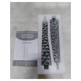 AFINETH Christmas Tree Candles with 3D Wick, 11.4 Green Real Wax Flameless Taper Candles with Remote, Flickering LED Xmas Candlesticks Battery Operated Candle for Home, Party Decor, 2 Pack