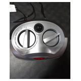 Amazon Basics Oscillating Ceramic Space Heater, Portable Indoor Heating Solution, With Overheat and Tip-Over Protection, Thermostat, 1500W, 7.52D x 6.34W x 9.45H, Silver