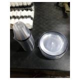 BESTSTAR 350PCS Clear and Black Disposable Plates Set for 50 Guests, 100 Plastic Plates, 50 Plastic Cups, 50 Pre-Rolled Napkins with Cutlery for Party, Thanksgiving, Birthday, Halloween, Christmas