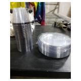 BESTSTAR 350PCS Clear and Black Disposable Plates Set for 50 Guests, 100 Plastic Plates, 50 Plastic Cups, 50 Pre-Rolled Napkins with Cutlery for Party, Thanksgiving, Birthday, Halloween, Christmas