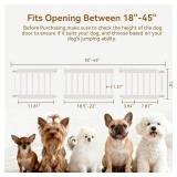 Fldofaves Dog Gate - 18-45 Adjustable Extra Wide Metal Baby Gate to Step Over, 10 Tall Small Pet Gate with 3 Extension Kits, Pressure Mounted for Doorways & Stairs