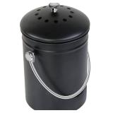 Utopia Kitchen Compost Bin for Kitchen Countertop, 1.3 Gallon Compost Bucket for Kitchen Includes 1 Spare Charcoal Filter (Black) MISSING LID