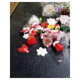 Roowest 96 Pcs Miniature Ornaments for Snow Globe Kit DIY Christmas Village Decoration Christmas Figurines Mini Ornaments with Snowman Reindeer Santa Claus Snowflake(Teal Beige Gold Green)