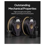 ELEGOO Carbon Fiber PETG Filament 1.75 mm Black 0.5KG, High Strength & Rigidity PETG-CF 3D Printing Filament, Abrasion Resistance for Functional Parts, 500g Spool Fits for Most FDM 3D Printers