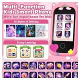 Kids Smart Phone Toy for Girls - Girl Toys Age 6-7 Years Old Real Cell Phones for Kid 3 4 5 6 7 8 9 10 11 12 - Kids Birthday Gift 3-5 4-6 5-7 6-8 7-12 8-10 8-12 Autism Montessori Toys