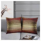 Emvency Set of 2 Throw Pillow Cover Western Tribal Geometric Brown Southwest Decorative Pillow Case Home Decor Square 18 x 18 Inch Pillowcase