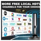 HIDB TV Antenna for Smart TV Indoor, Digital Indoor HD Antennas with Strong Magnetic Base, Easy Installation, Long Range Reception for Local Channels 4K 1080P, 10ft Long Cables (Black)