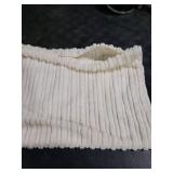 UGASA Velvet 12x20 Inch Lumbar Throw Pillow Cover, Both Sides Corduroy Striped, Soft Solid Decorative Rectangular Cushion Case for Couch/Bedroom/Car, 1 Piece, Cream