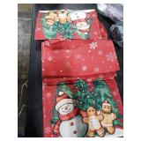 XCHI Winter Red Snowman Gingerbread Man Christmas Tree Xmas Table Runner Table Decoration for Party Home Kitchen Dining Holiday Decor 13x72 Inch