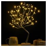 Alfanite Twinkling Tree Fairy Light Spirit Tree Lamp Bonsai Tree Light, Fairy Light Tree, Cute Room Decor Aesthetic Decor, Night Light Lamp, Twinkle Tree, (Silver Branches 108 LED)