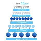 ASTARON Bulk Pcs Ball Cake Topper Sticks Mini Balloons for Decorating Supplies Foam Balls Cake Toppers for Baby Shower, Birthday - Blue Series