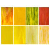 LITMIND 6 Sheets Yellow Stained Glass Sheets for Crafts, 4 x 6 Inch Cathedral Art Glass Kit, Mosaic Supplies for DIY Projects