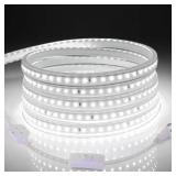 tlinkosta LED Strip Lights, 240 LEDs, 6500K Cool White, Waterproof Indoor & Outdoor Rope Lights for Room, Garden, Patio, Kitchen, Bedroom, Living Room, and Under Cabinet Decoration, AC 110V