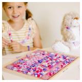 Melissa & Doug Created by Me! Sparkle & Shimmer Beads Wooden Bead Kit, 340+ Beads for Jewelry-Making