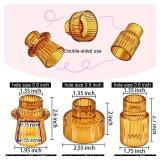 Double Sided Vintage Ribbed Taper Glass Candle Holders,Tea Candle Holder for Table Centerpieces, Wedding Decorations and Dinner Parties (Amber, 3 PCS)
