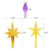 Zatozkar Ceramic Christmas Tree Replacement Lights Bulbs, Bulk PCS Flame Shape Light up Medium Twist, PCS Stars, Christmas Ornaments for Tree, Assorted Colors, (Ceramic Christmas Tree not Included)
