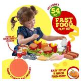 Kiddzery Food Truck Play Tent - 54 Pc. Food Set Pop Up Playhouse - Pretend Play Toys for Toddlers - Ball Pit Playset - Indoor & Outdoor Toy Tents for Kids - Trucks for Boys & Girls