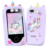 Kids Smart Phone for Girls, Christmas Birthday Gifts for Girls Age 3-10 Kids Toys Cell Phone, 2.8 Touchscreen Toddler Learning Play Toy Phone with Dual Camera, Game, Music Player, 8GB Card Purple