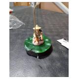 WeiLingBo Resin Fisherman Aquarium Decor with Realistic Mini Fishing Rod, Sitting Fishing Figurines Floating Fish Tank Decorations, Fun Fish Feeder Aquarium Ornaments(Style 2)