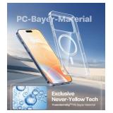 TORRAS Magnetic Slim Fit for iPhone 17 Pro Case 6.3 inch, Ultra-Thin, Compatible with MagSafe, Lightweight Matte Anti-Scratch Hard PC Cover Phone Case for iPhone 17 Pro OriginFit, Clear