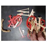 26 Pieces Christmas Stocking Tags Letter Cutout Initial Ornaments Personalized Farmhouse Hanging Name Tags for Christmas Rustic Decor(Red,Wood)