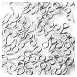 Super Z Outlet Mini Silver Metal Hoop Eye Pin Screws for Arts & Crafts Projects, Cork Top Bottles, DIY Jewelry, Charm Bead Pieces (100 Pieces) (12mm x 5mm)