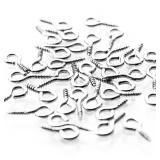 Super Z Outlet Mini Silver Metal Hoop Eye Pin Screws for Arts & Crafts Projects, Cork Top Bottles, DIY Jewelry, Charm Bead Pieces (100 Pieces) (12mm x 5mm)