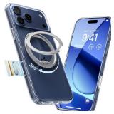 TORRAS 360 Magnetic Stand for iPhone 17 Pro Max Case, [Fit for MagSafe] [4X Military-Grade Protection] Slim Case for iPhone 17 Pro Max 6.9 2025, Clear, Ostand O3 Fitness Series