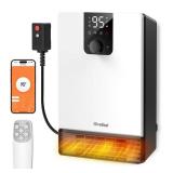 GiveBest Wall Heater for Bathroom, 1500W Fast Heating Electric Space Heater with ALCI Plug, Adjustable Thermostat, 3 Heating Modes, 24H Timer, Easy Mounted Heater for Indoor Use, Home, Office, White