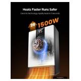 GiveBest Wall Heater for Bathroom, 1500W Fast Heating Electric Space Heater with ALCI Plug, Adjustable Thermostat, 3 Heating Modes, 24H Timer, Easy Mounted Heater for Indoor Use, Home, Office, White