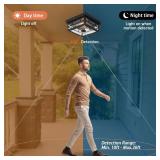 CALOKES Outdoor Flush Mount Motion Sensor Ceiling Light - Timeless Industrial Design with Seeded Clear Glass for Your Porch, Driveway, Covered Patio, Farmhouse, and Entryway