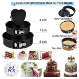 Cake Decorating Kits 567 PCS Baking Set with Springform Pans Set, Rotating Turntable, Decorating Tools, Cake Baking Supplies for Beginners and Cake Lovers