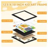 4-Pack Kids Artwork Frames 10x12.5 Front Opening Kids Art Frame for Wall Art work Picture Display Holds 50+ Pcs for Kids Drawings Changeable Frames for Kids
