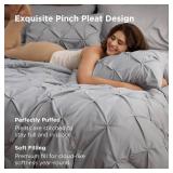 Bedsure King Size Comforter Set - Bedding Sets King 7 Pieces, Pintuck Bed in a Bag Grey Bed Set with Comforter, Sheets, Pillowcases & Shams
