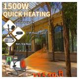 Buyplus Greenhouse Heater with Digital Thermostat, 1500W Outdoor Heaters for Patio, Overheat Protection & 3S Fast Heating, Electric Space Heater for Greenhouse, Patio, Garage, Flower Room, Silver LITT