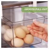 Yatmung 2 Pack Extra-Large Deli Drawer Organizer for Refrigerator Pull Out - Fridge Drawer Organizer and Storage Containers - Meat, Cheese, Produce, Sliding - Fridge Organization Bin