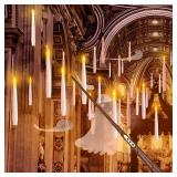 Christmas Decorations, 20 PCs Floating Candles with Wand Magic Hanging Candles, Flickering Warm Light Flameless Floating LED Candle with Wand Remote, Battery Operated Taper Candle Set for Theme Party