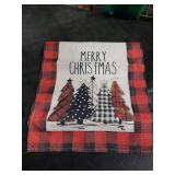 Artoid Mode Watercolor Red and Black Buffalo Plaid Christmas Trees Merry Xmas Table Runner, Seasonal Winter Holiday Kitchen Dining Table Decoration for Indoor Outdoor Home Party Decor 13 x 48 Inch