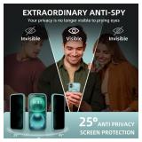 BERFY for iPhone 16 Plus Case, Compatible with MagSafe, Built-in Privacy Screen Protector and Camera Protection, Anti-Spy Full Body Shockproof Clear Phone Case for 16 Plus 6.7, Green