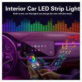 Interior Car Lights with Wireless APP and Remote Control, 5 in 1 RGB Ambient Lighting Kit with 236 inches Fiber Optic, 16 Million Colors Car Neon Strip with Music Mode