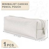 SenseYo Pencil Case Pouch for Stationery Organizer (Beige) LITTLE STAINED ON 1 SIDE