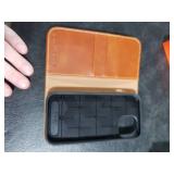 SHIELDON Case for iPhone 15 2023, Genuine Leather Wallet Book Case Magnetic RFID Blocking Credit Card Holder Kickstand Shock Absorbing Cover Compatible with iPhone 15 6.1 - Retro Brown