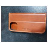 SHIELDON Case for iPhone 15 2023, Genuine Leather Wallet Book Case Magnetic RFID Blocking Credit Card Holder Kickstand Shock Absorbing Cover Compatible with iPhone 15 6.1 - Retro Brown