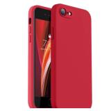 Vooii for iPhone SE Case 2022/3rd/2020,iPhone 8/7 Case, Upgraded Liquid Silicone with [Flat Edges] [Camera Protection] [Soft Anti-Scratch Microfiber Lining] Phone Case for iPhone SE - Red