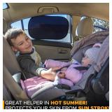 EcoNour Car Window Shades for Baby (4 Pack) | Protects Baby from Window Sun & Heat | Sun Shade Side Windows for Kids | Automotive Sun Protection from UV | Child Safety Accessories | XXXX-Small-20 x12