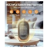 Space Heater, Portable Small Heaters for Indoor Use, Electric Desk Heater with Overheat and Tip-Over Protection, Mini Personal Heaters for Home Office Workspace, Black