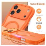 BENTOBEN Magnetic for iPhone 17 Pro Max Case, Cute Wavy [Full Camera Protection][Compatible with MagSafe] Matte Anti-Slip Bumper Women Girls Boys Protective Cover for 17 ProMax 6.9, Cosmic Orange
