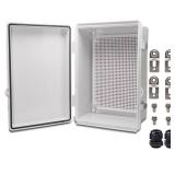 YETLEBOX Outdoor Waterproof Electrical Box Junction Box Weatherproof IP67 ABS Plastic Enclosure Switch Router Project Box Electronics Enclosure with Mounting Plate Wall Bracket Grey 11.1x7.5x5.1